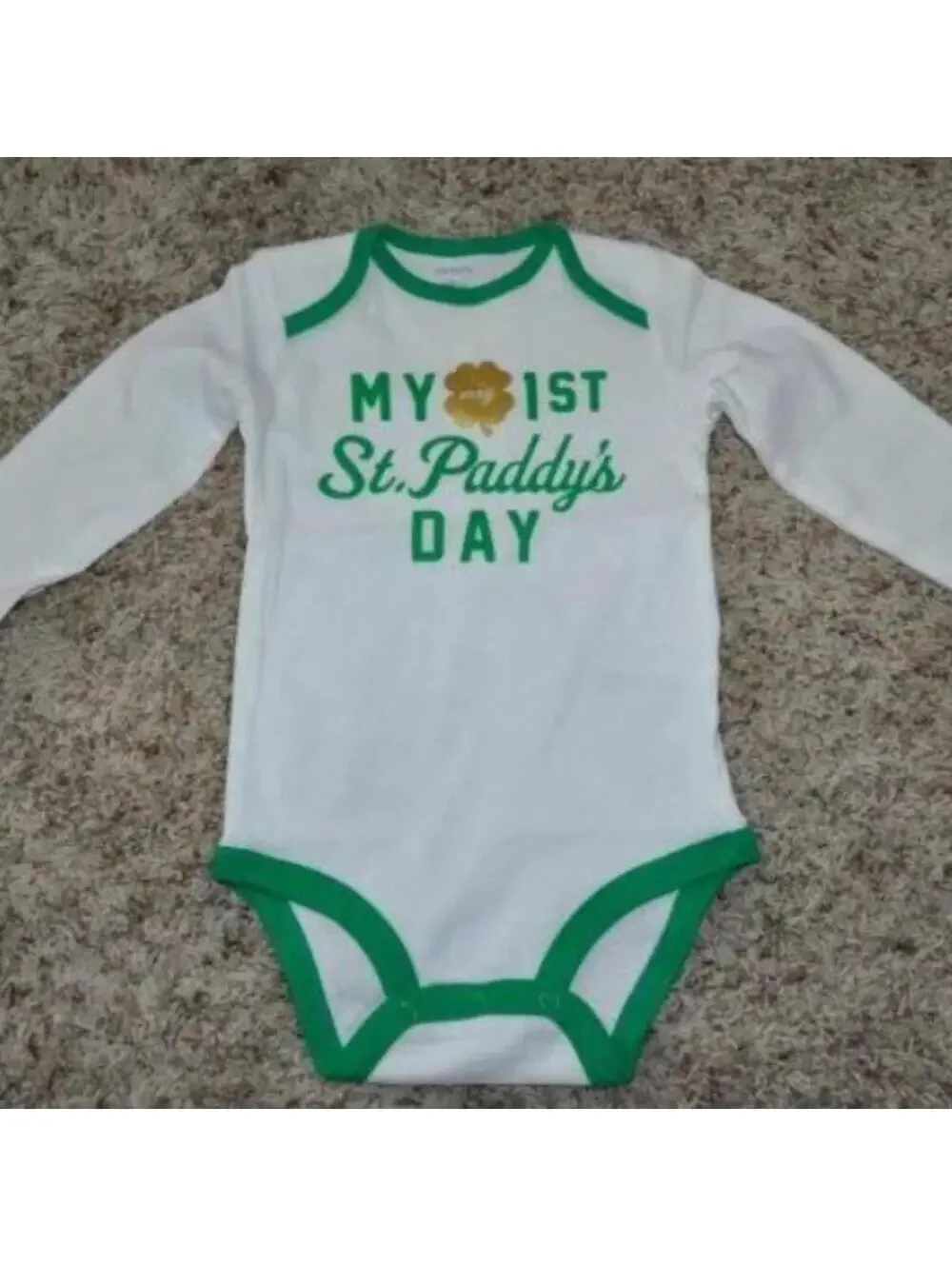 3 Pc Bodysuits Set Girls 18 Months Pink Easter & White St. Patricks Day Toddler